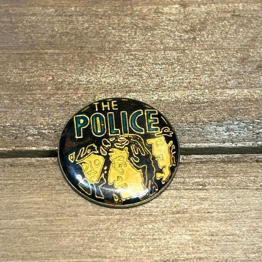 The Police Vintage Band Concert Pin Caricature Style Enamel 1